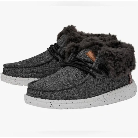 Hey Dude Other - Hey Dude Wendy Fold Youth Stitch Cozy Black Shoes YT 1 New